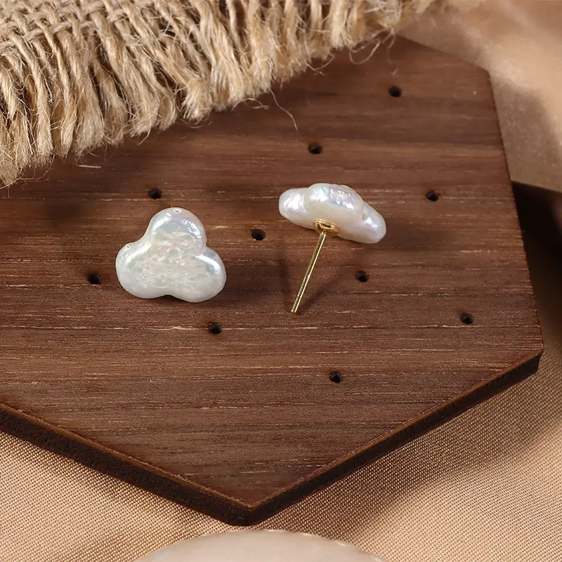 Cute Pearl Earrings S925 Sterling Silver Special Shape