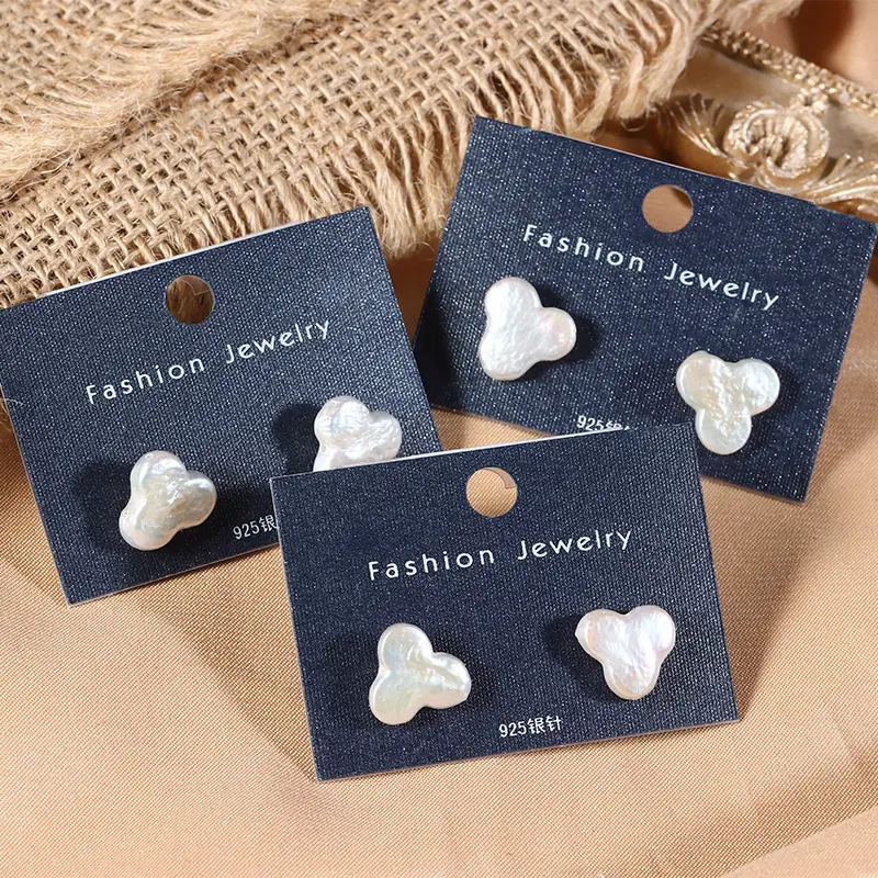 Cute Pearl Earrings S925 Sterling Silver Special Shape