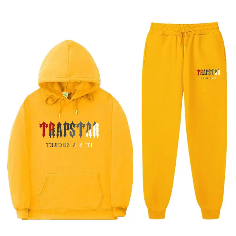 Orange Trapstar Sweatpants & Hoodie Set for Men Women