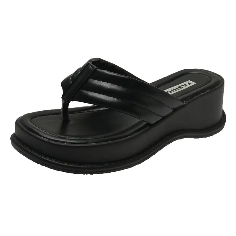Black Korean Style Platform Sandals for Women 2023