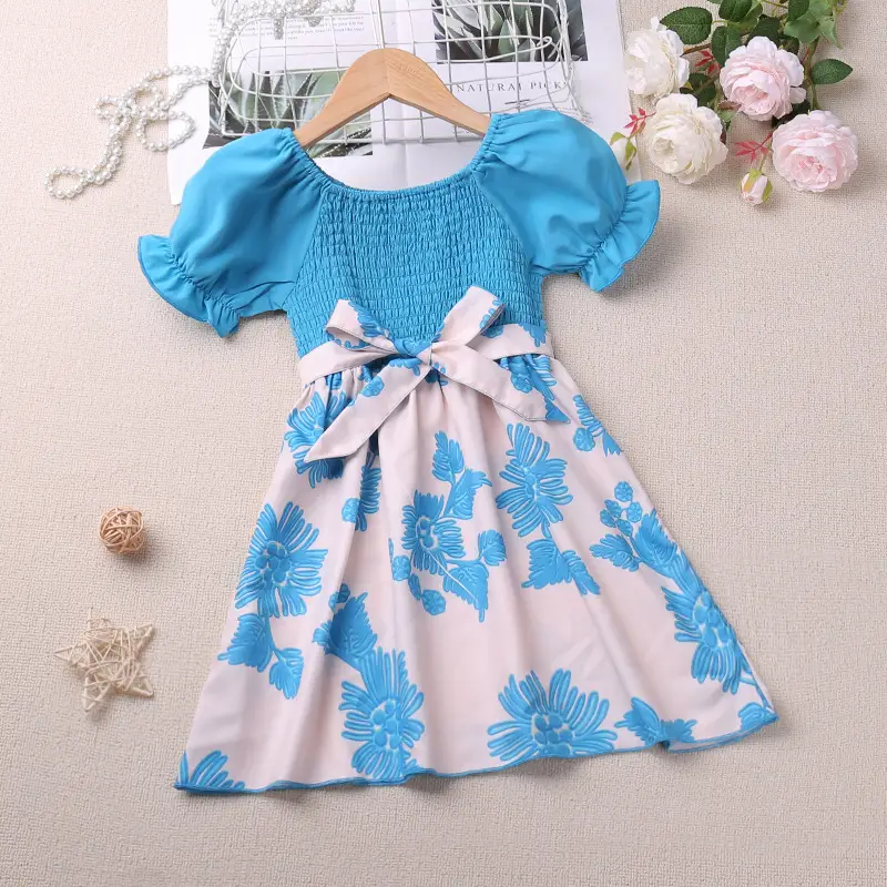 2023 Red Floral Short Sleeve Girls Dress for Women - Image 6
