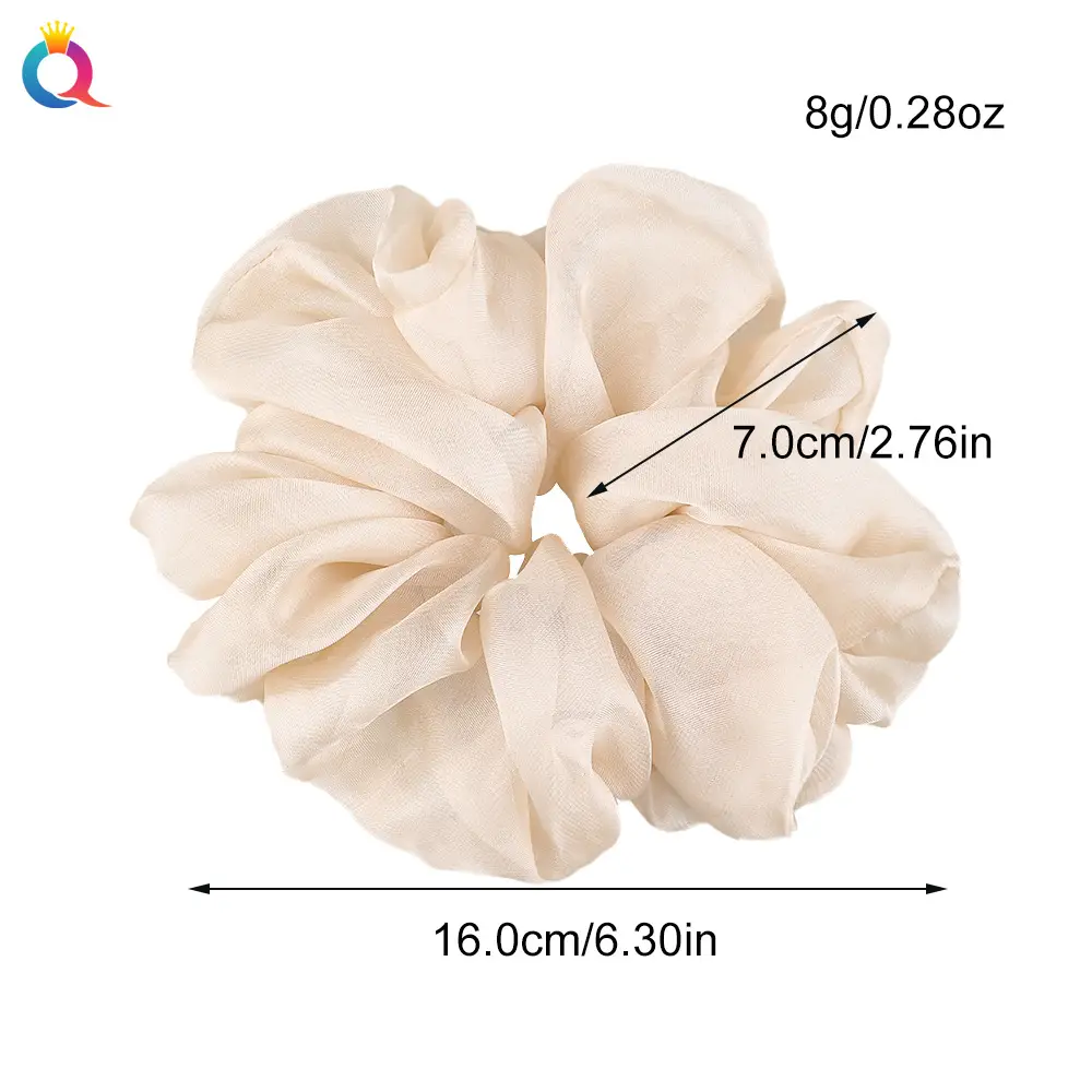 Qiyue Super Large Chiffon Hair Bands Solid Color - Image 36