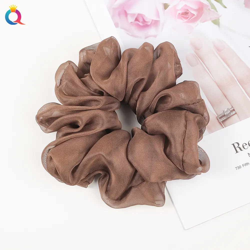 Qiyue Super Large Chiffon Hair Bands Solid Color - Image 2