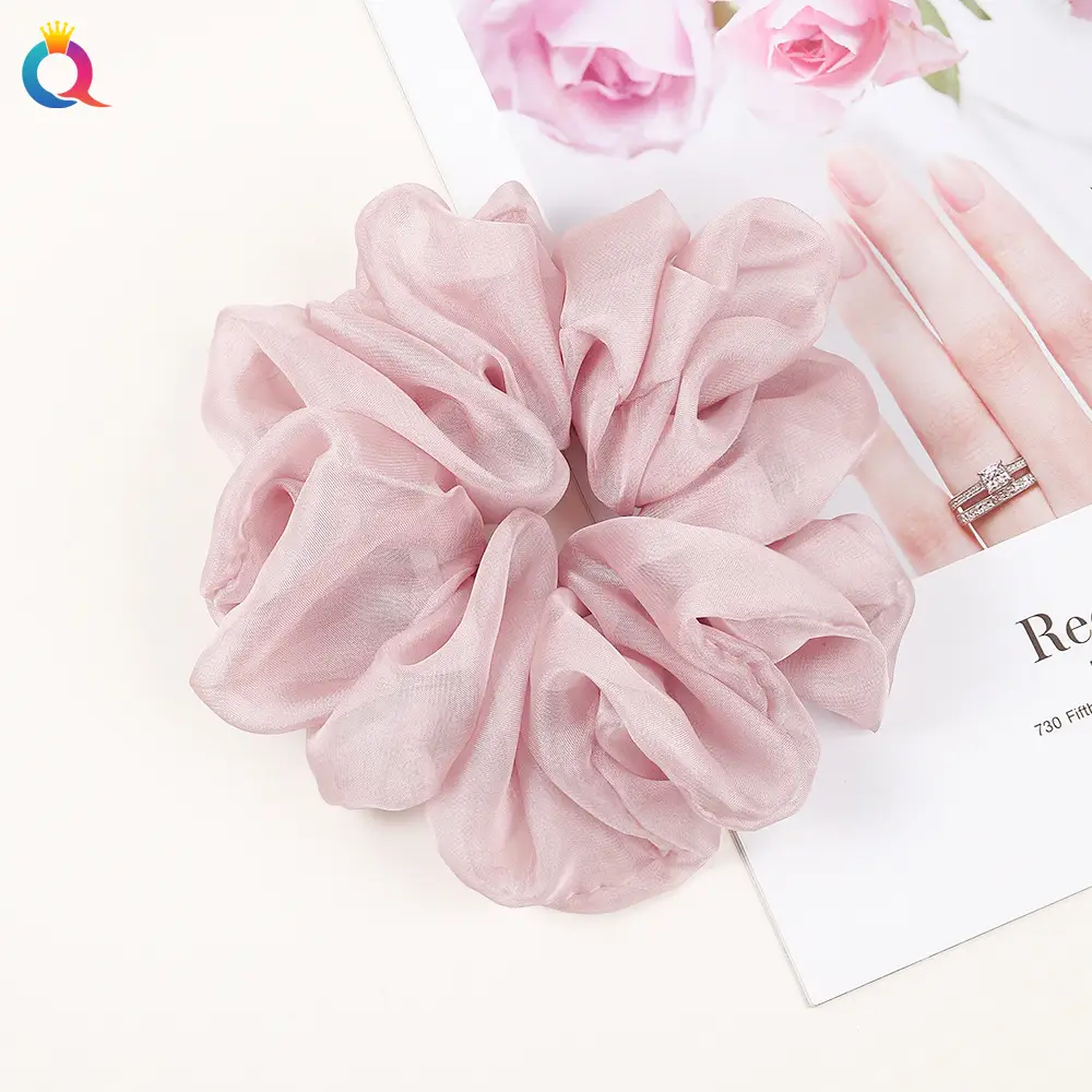 Qiyue Super Large Chiffon Hair Bands Solid Color - Image 3