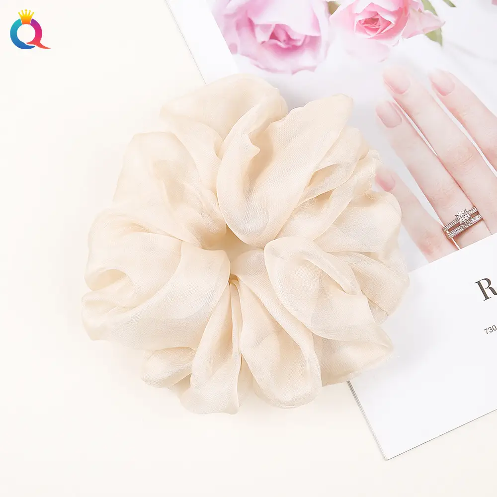 Qiyue Super Large Chiffon Hair Bands Solid Color - Image 4
