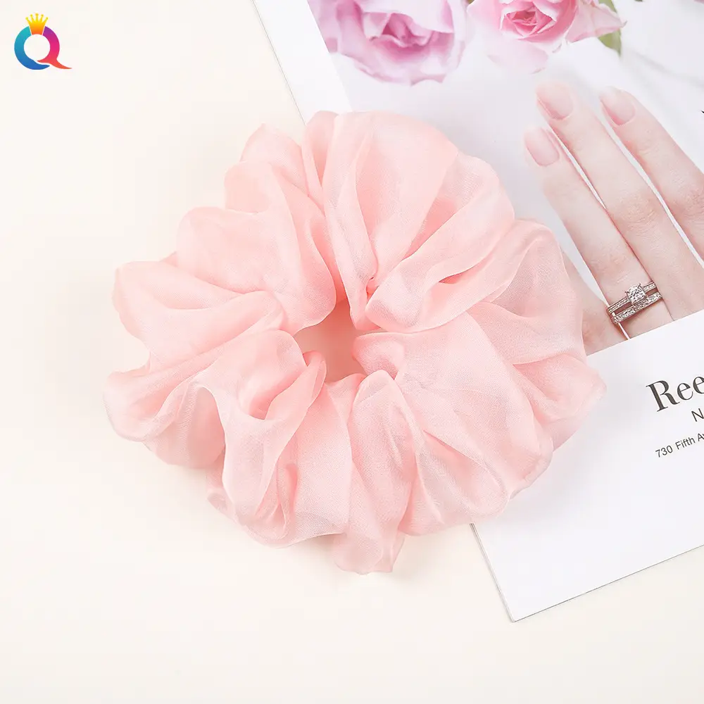 Qiyue Super Large Chiffon Hair Bands Solid Color - Image 6