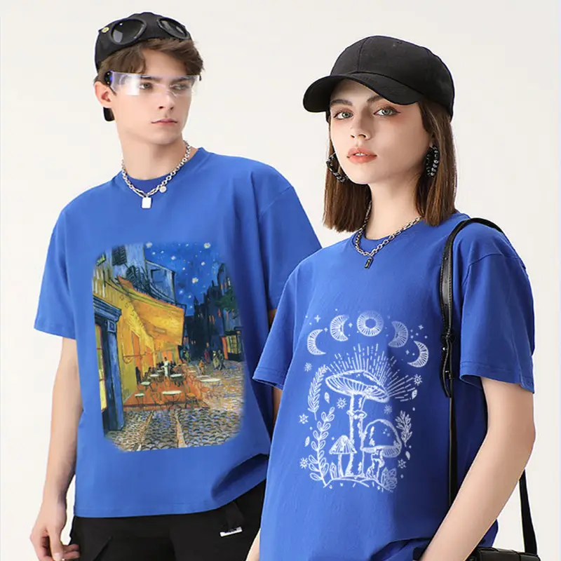 220g Heavyweight White T-Shirt Loose Round Neck - Image 19