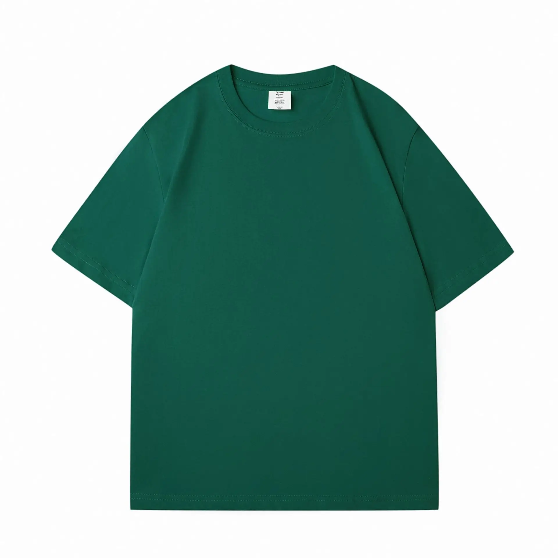 220g Heavyweight White T-Shirt Loose Round Neck - Image 12