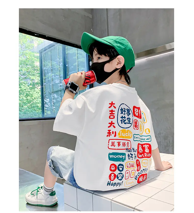 Children T-Shirt Cartoon Print Summer Wear Loose Fit — feature 15