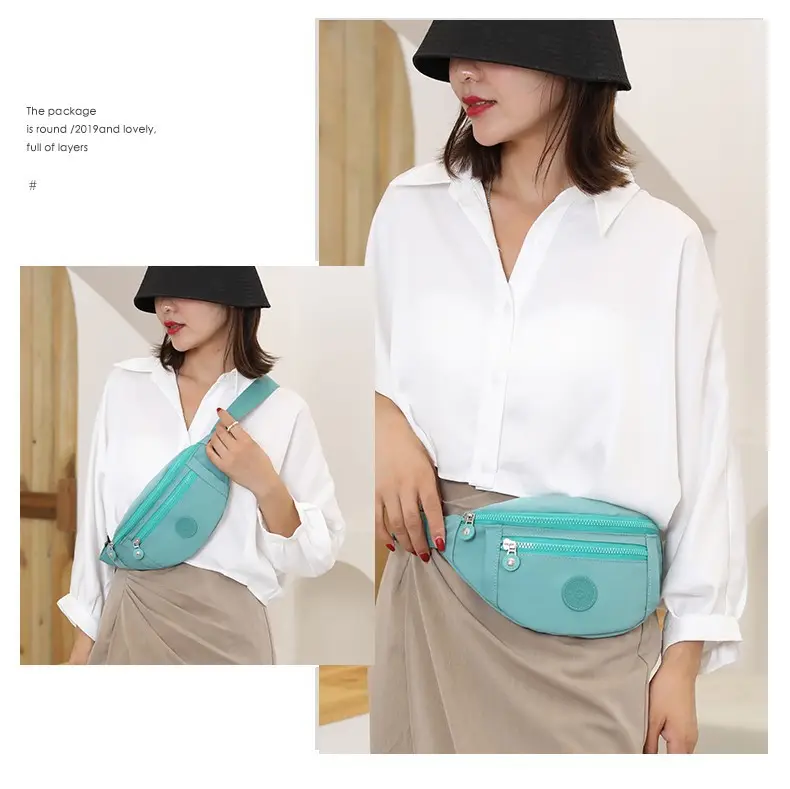 Toung Green Multi Layer Chest Bag for Women - Image 16