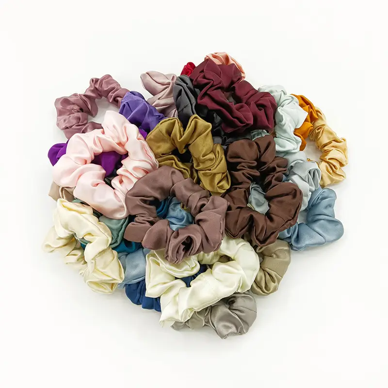 Black Silk Hair Scrunchie Medium Size 3.5cm - Image 38