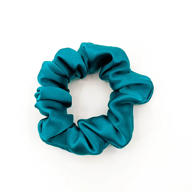 Black Silk Hair Scrunchie Medium Size 3.5cm - Image 10