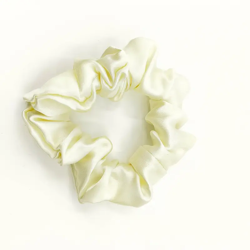 Black Silk Hair Scrunchie Medium Size 3.5cm - Image 11
