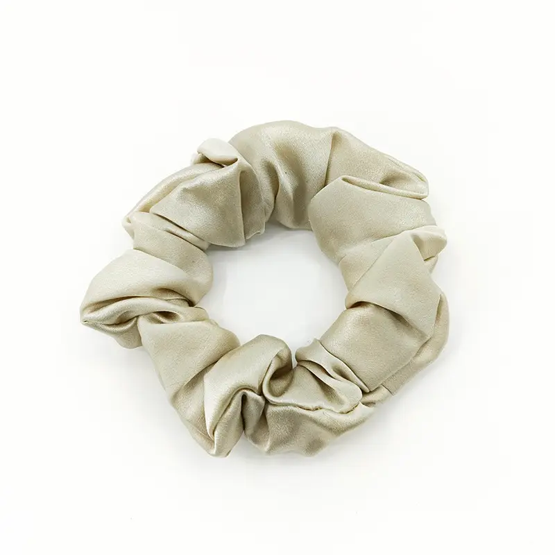 Black Silk Hair Scrunchie Medium Size 3.5cm - Image 12
