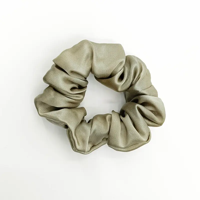 Black Silk Hair Scrunchie Medium Size 3.5cm - Image 15