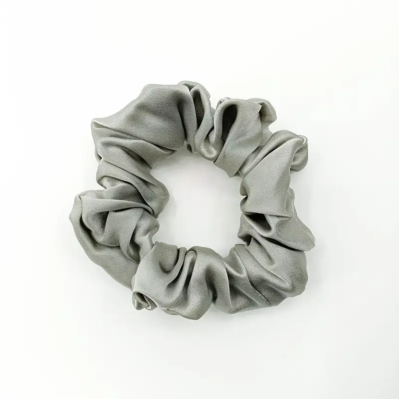 Black Silk Hair Scrunchie Medium Size 3.5cm - Image 17
