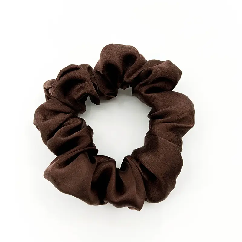 Black Silk Hair Scrunchie Medium Size 3.5cm - Image 19