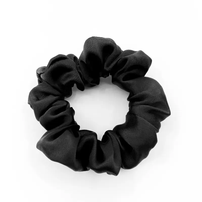 Black Silk Hair Scrunchie Medium Size 3.5cm - Image 32