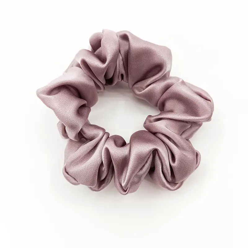 Black Silk Hair Scrunchie Medium Size 3.5cm - Image 4