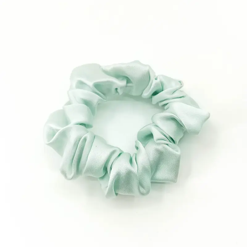 Black Silk Hair Scrunchie Medium Size 3.5cm - Image 5