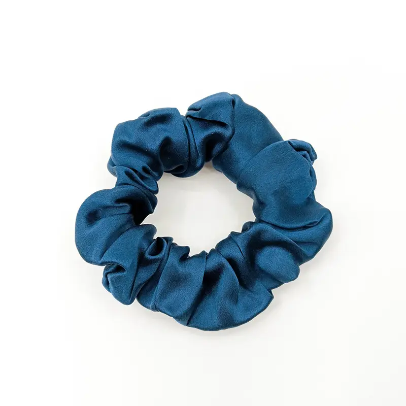 Black Silk Hair Scrunchie Medium Size 3.5cm - Image 6