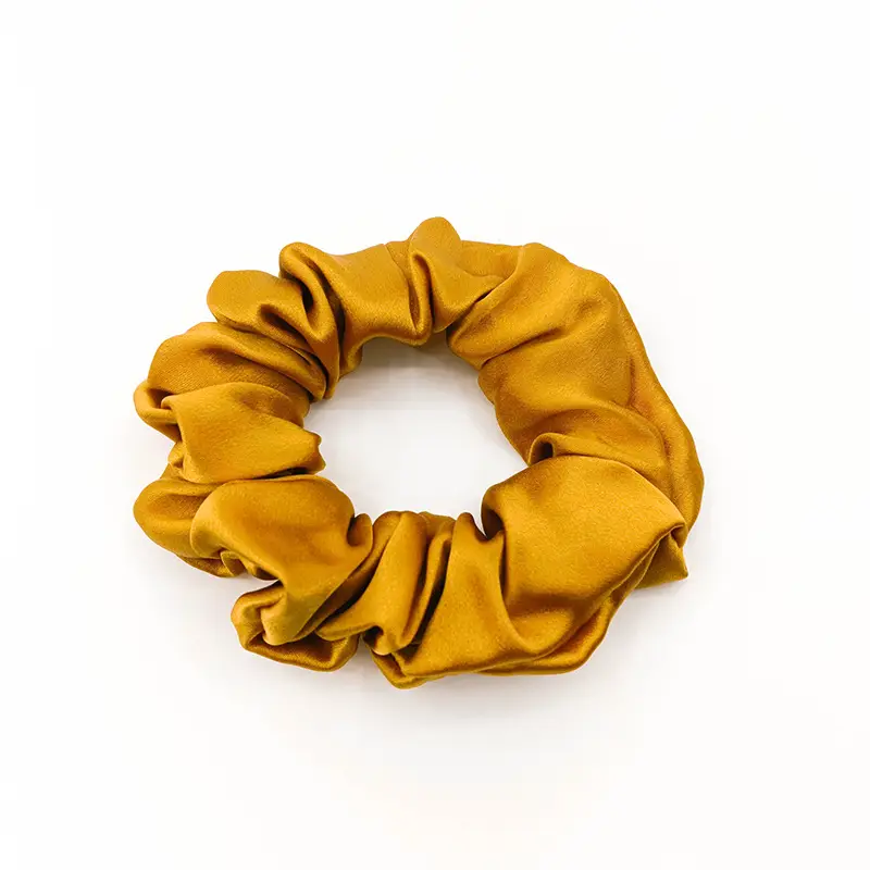 Black Silk Hair Scrunchie Medium Size 3.5cm - Image 7