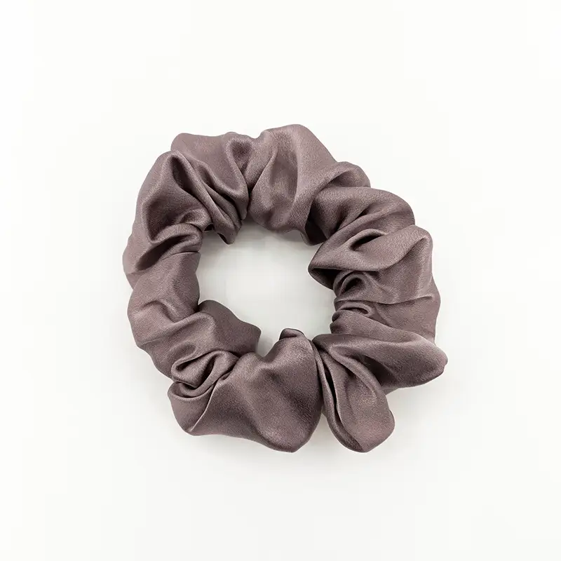 Black Silk Hair Scrunchie Medium Size 3.5cm - Image 8