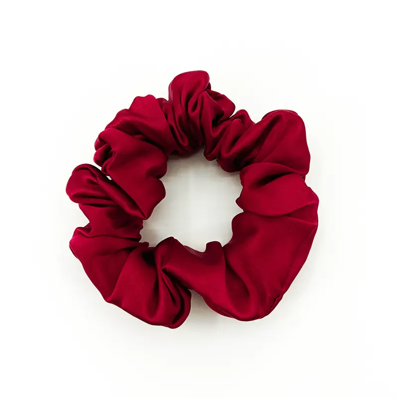 Black Silk Hair Scrunchie Medium Size 3.5cm - Image 9