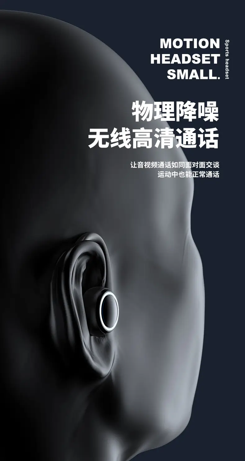 Wireless Ear Hanging Bluetooth Headset Ultra Long Endurance Black — feature 6