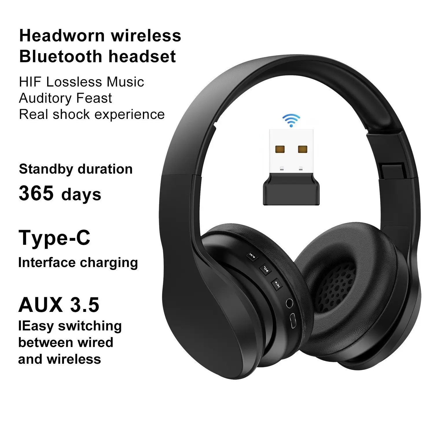 Cross-Border Bluetooth Headphones with Long Battery & Long Range