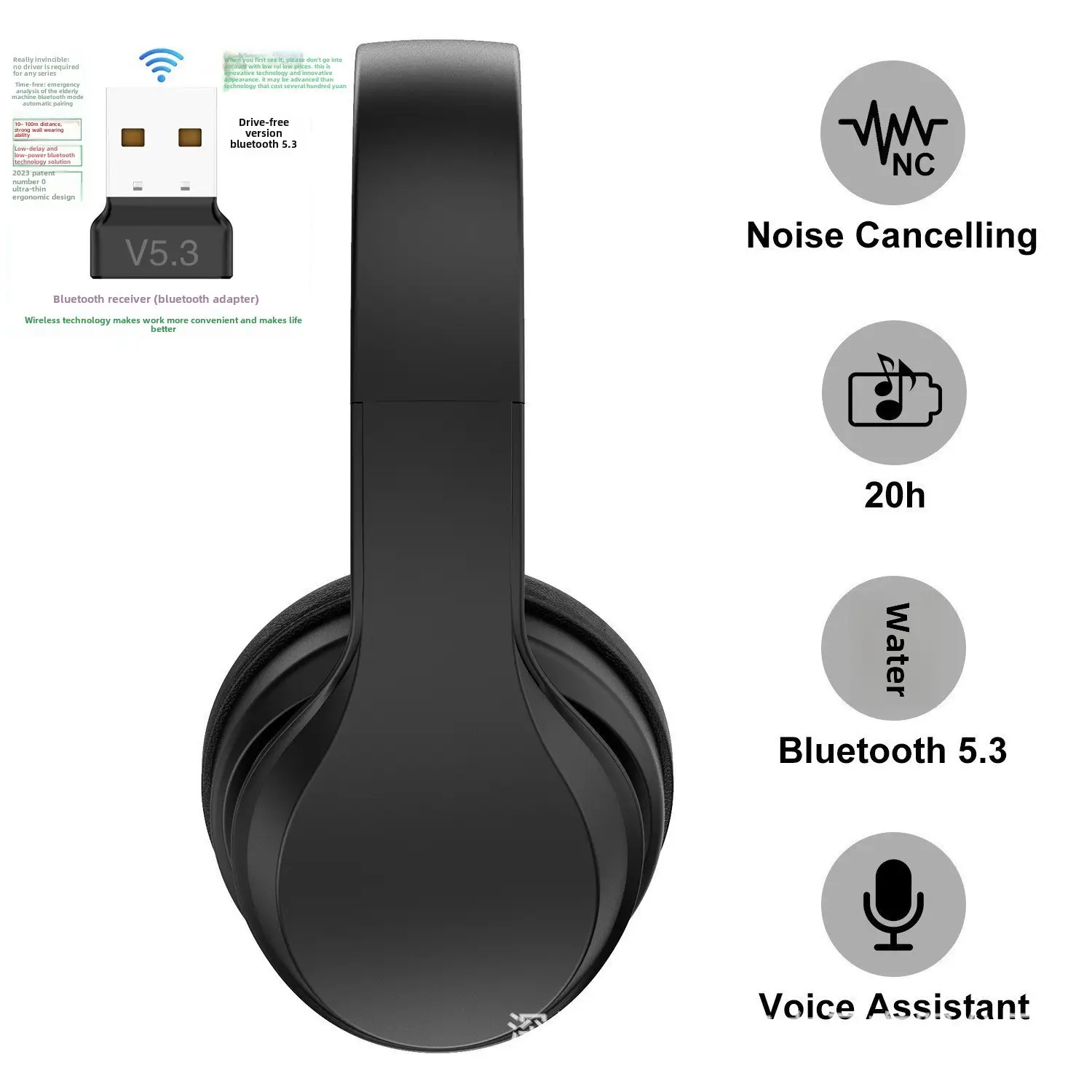 Cross-Border Bluetooth Headphones with Long Battery & Long Range - Image 5