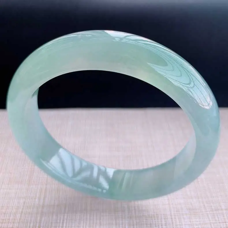 Natural Burmese Jade Bracelet Light Sun Green A-Grade - Image 2