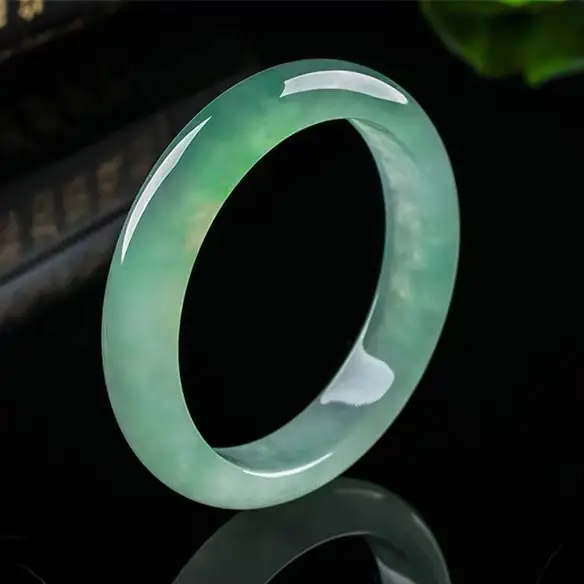 Natural Burmese Jade Bracelet Light Sun Green A-Grade - Image 2