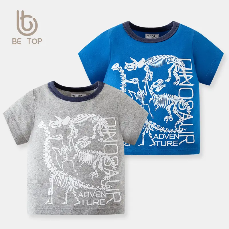 Blue Dinosaur Graphic Kids T-Shirt 2026 Summer - Image 3