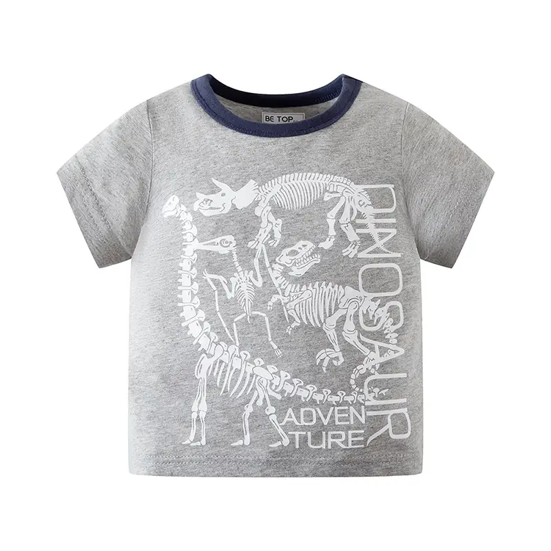 Blue Dinosaur Graphic Kids T-Shirt 2026 Summer - Image 2