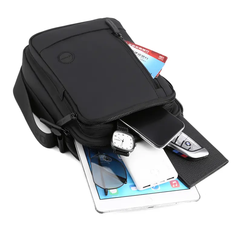 New Men's Black Shoulder Bag Large Capacity Casual Portable - Image 11