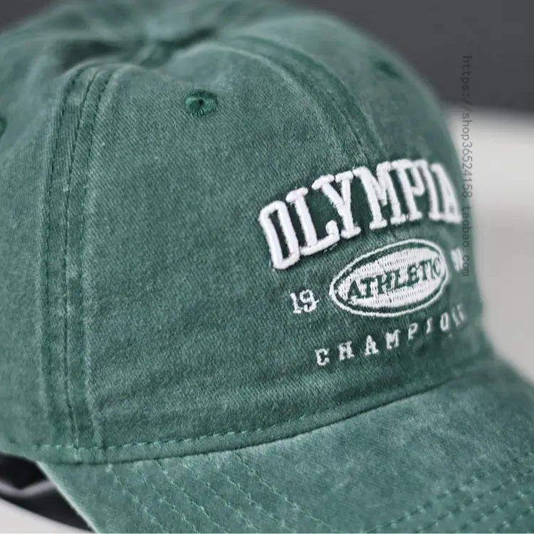 Washed Denim Athlete Champion Cap Green
