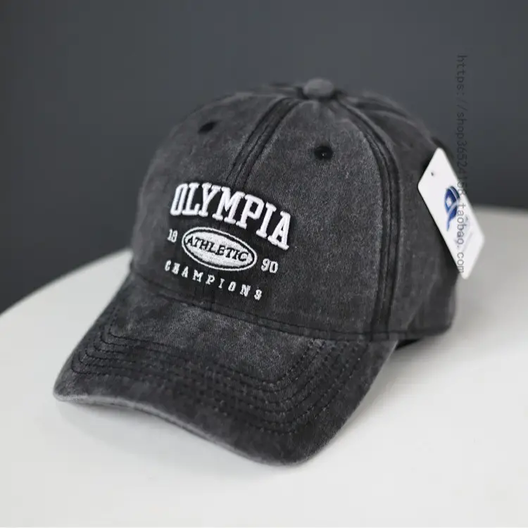 Washed Denim Athlete Champion Cap Green