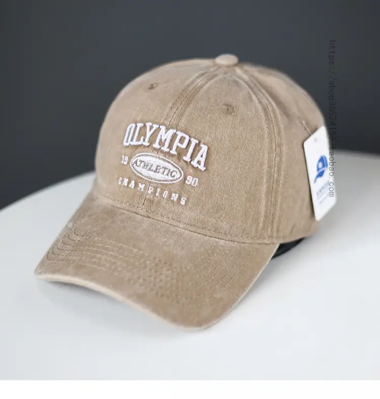 Washed Denim Athlete Champion Cap Green — feature 2
