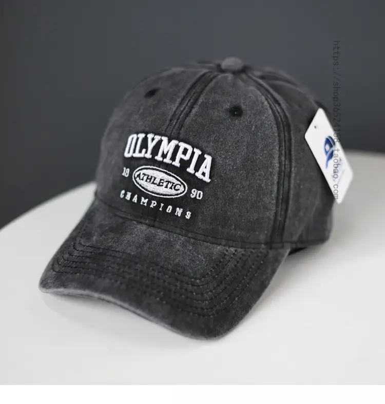 Washed Denim Athlete Champion Cap Green — feature 3