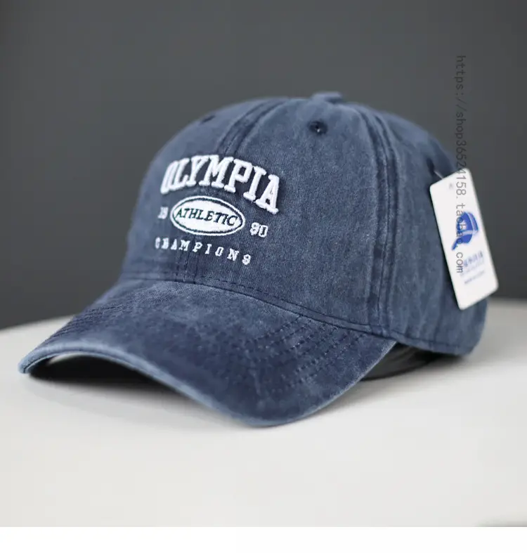Washed Denim Athlete Champion Cap Green — feature 6
