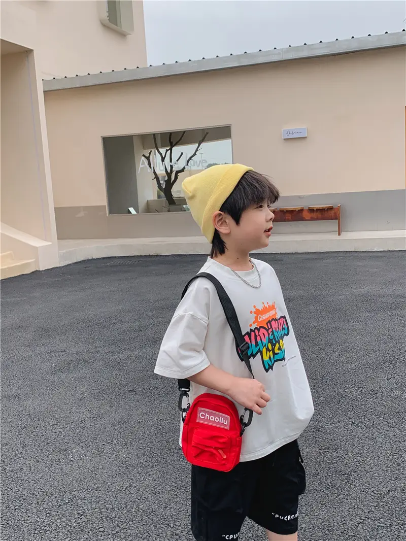 2025 Summer Boys White Graphic T-Shirt Black Shorts Set — feature 12