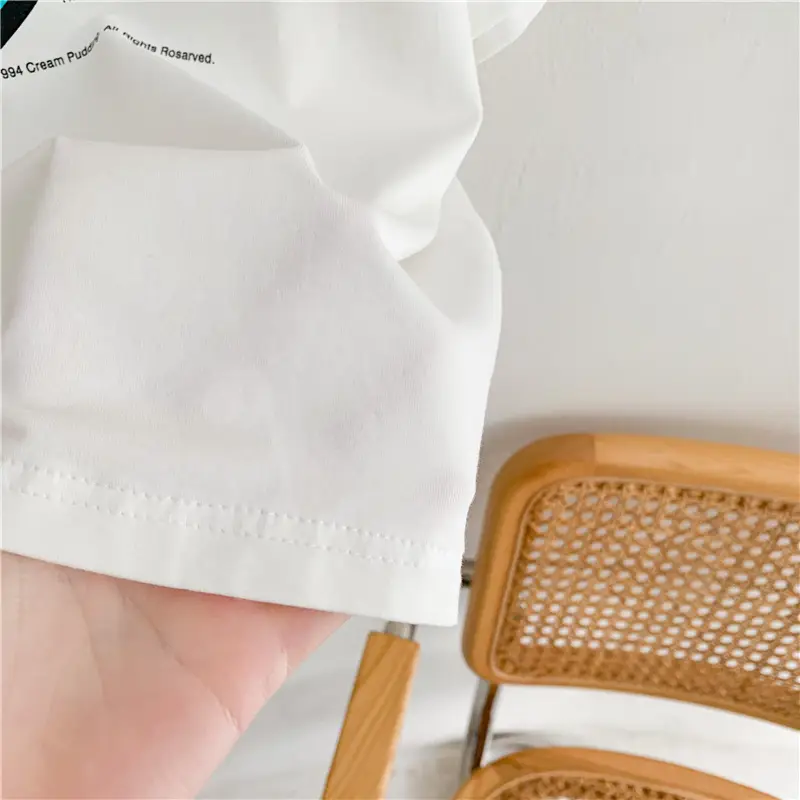 2025 Summer Boys White Graphic T-Shirt Black Shorts Set — feature 4