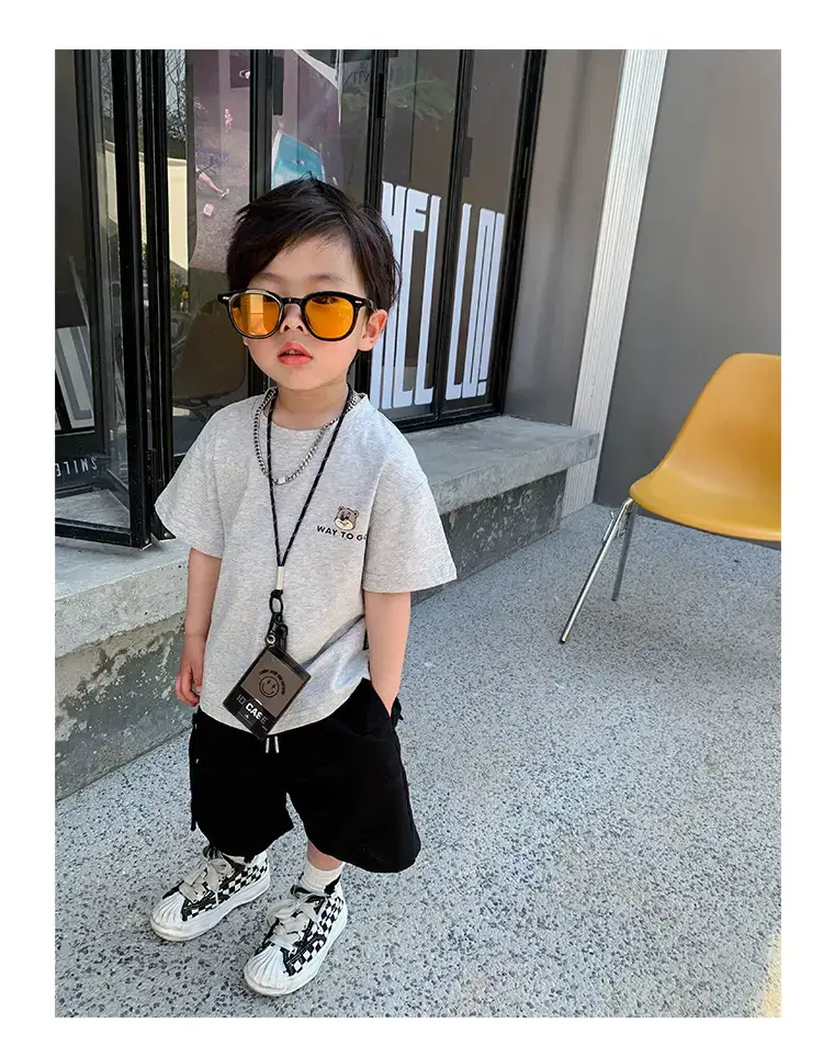 2025 Summer New Boys T-shirt Gray Kids Casual Top — feature 13