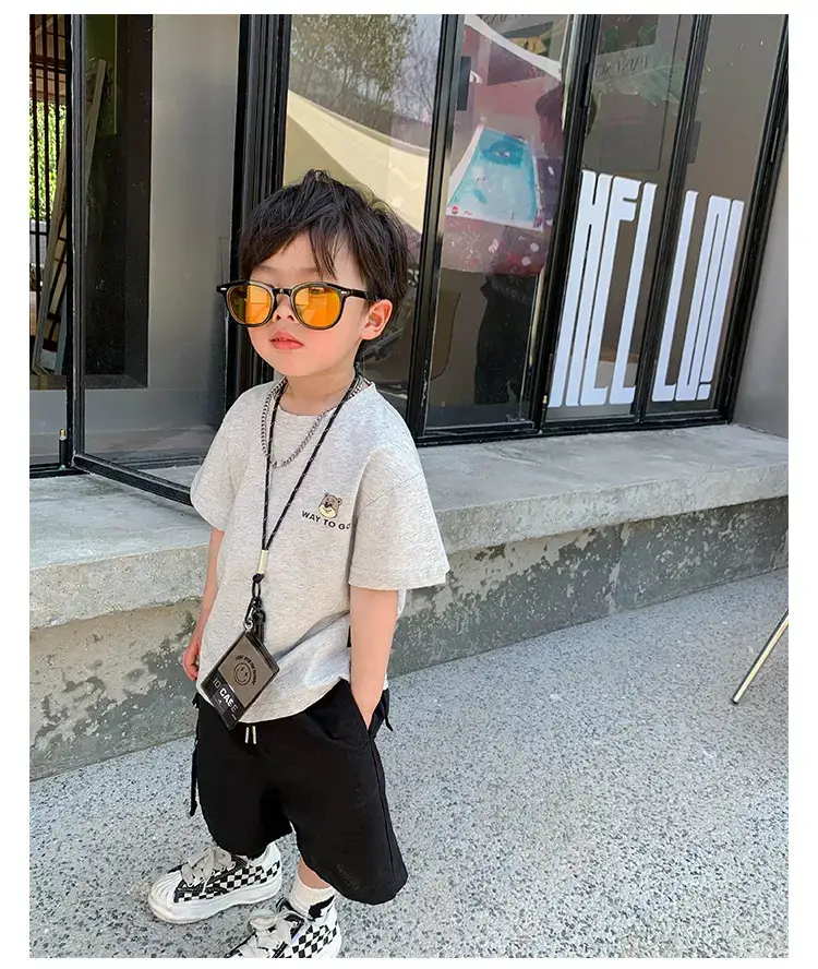 2025 Summer New Boys T-shirt Gray Kids Casual Top — feature 18