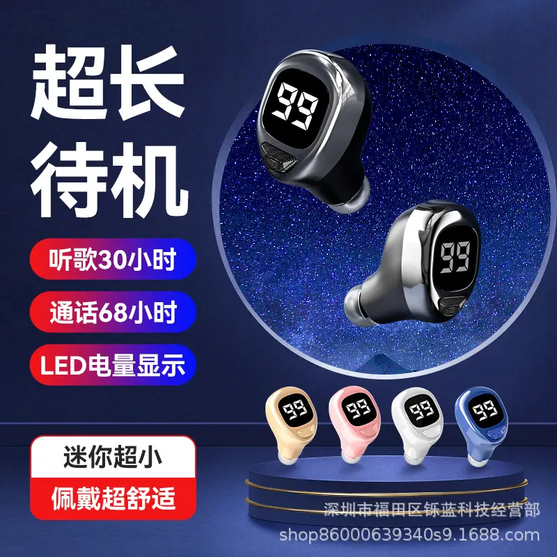 F6 Wireless Bluetooth Headset Ultra Mini Black