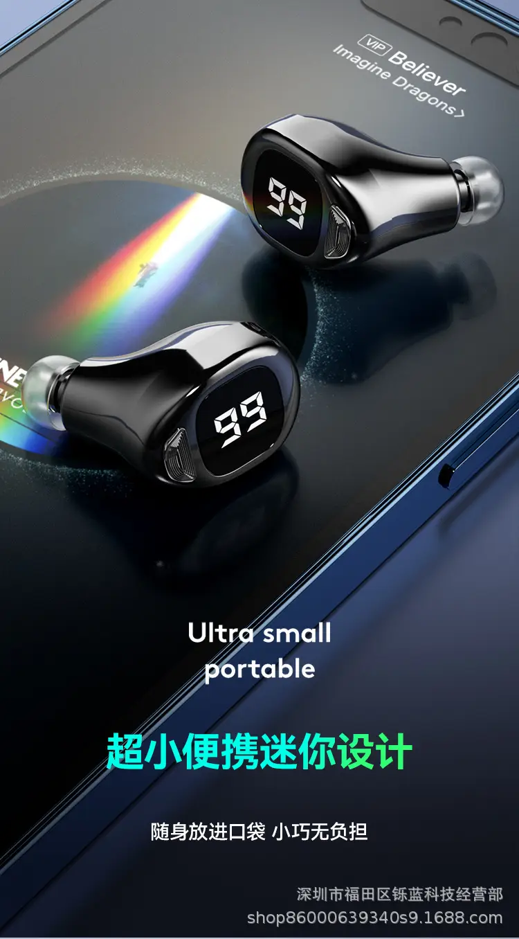 F6 Wireless Bluetooth Headset Ultra Mini Black — feature 12
