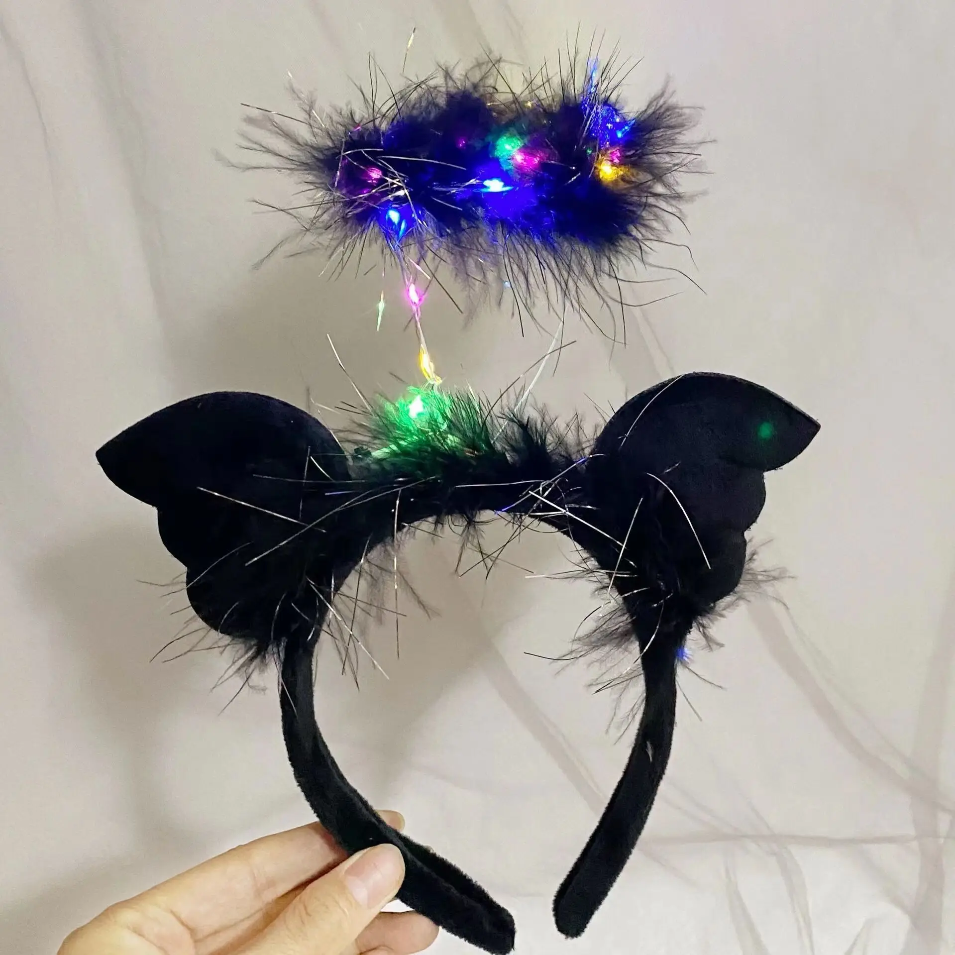 Korean Style Fox Cat Ear Headband with LED Light - Image 17