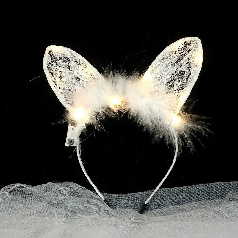 Korean Style Fox Cat Ear Headband with LED Light - Image 19