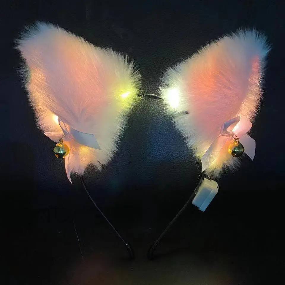 Korean Style Fox Cat Ear Headband with LED Light - Image 2